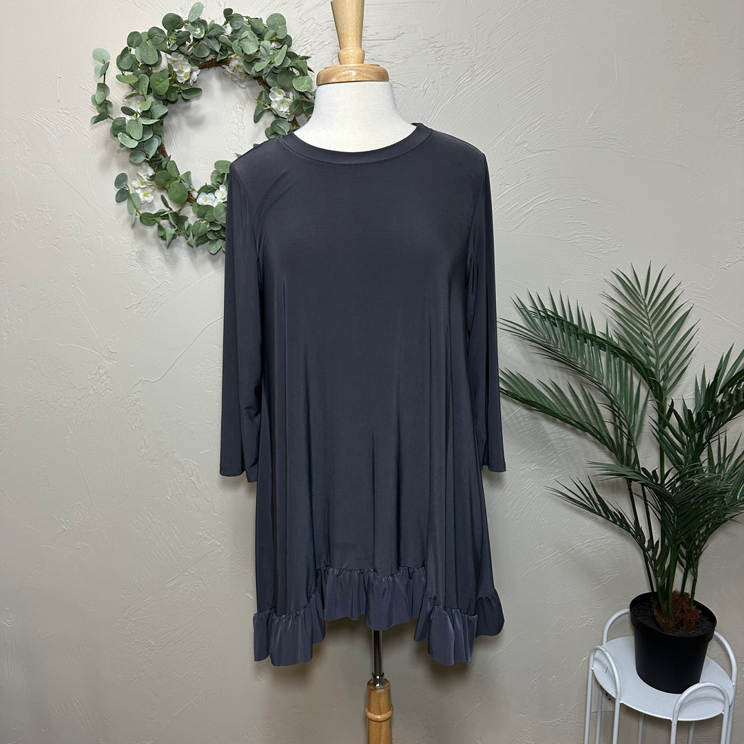 Liza Lou's Dressy Gray  Must Have Modest Tunic Top