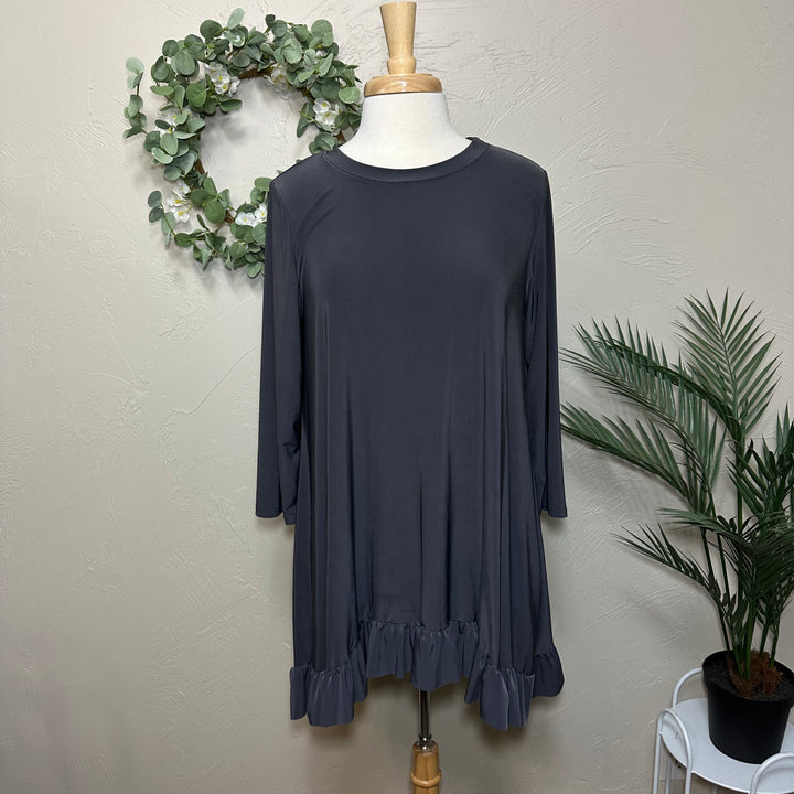 Liza Lou's Dressy Gray  Must Have Modest Tunic Top