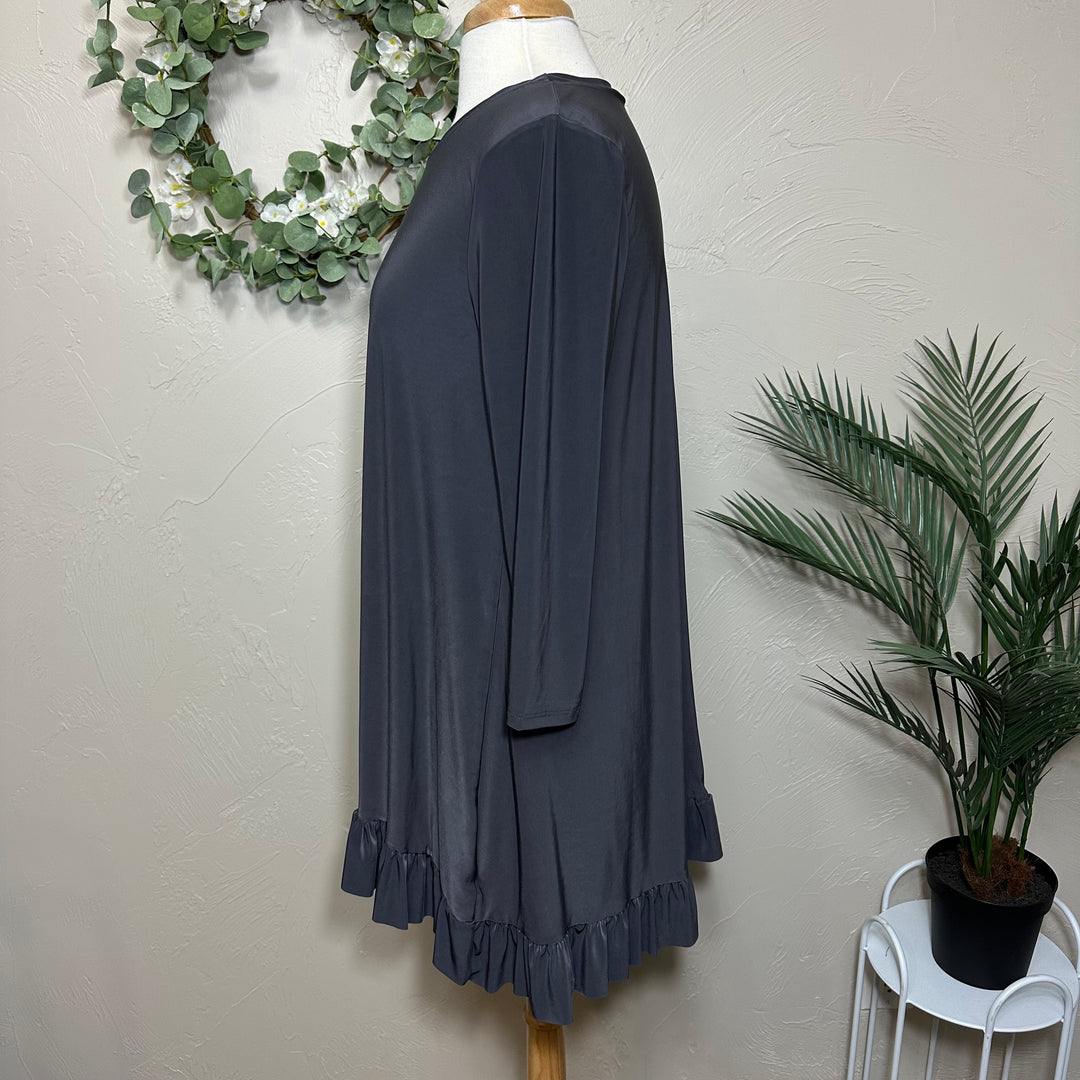 Liza Lou's Dressy Gray  Must Have Modest Tunic Top