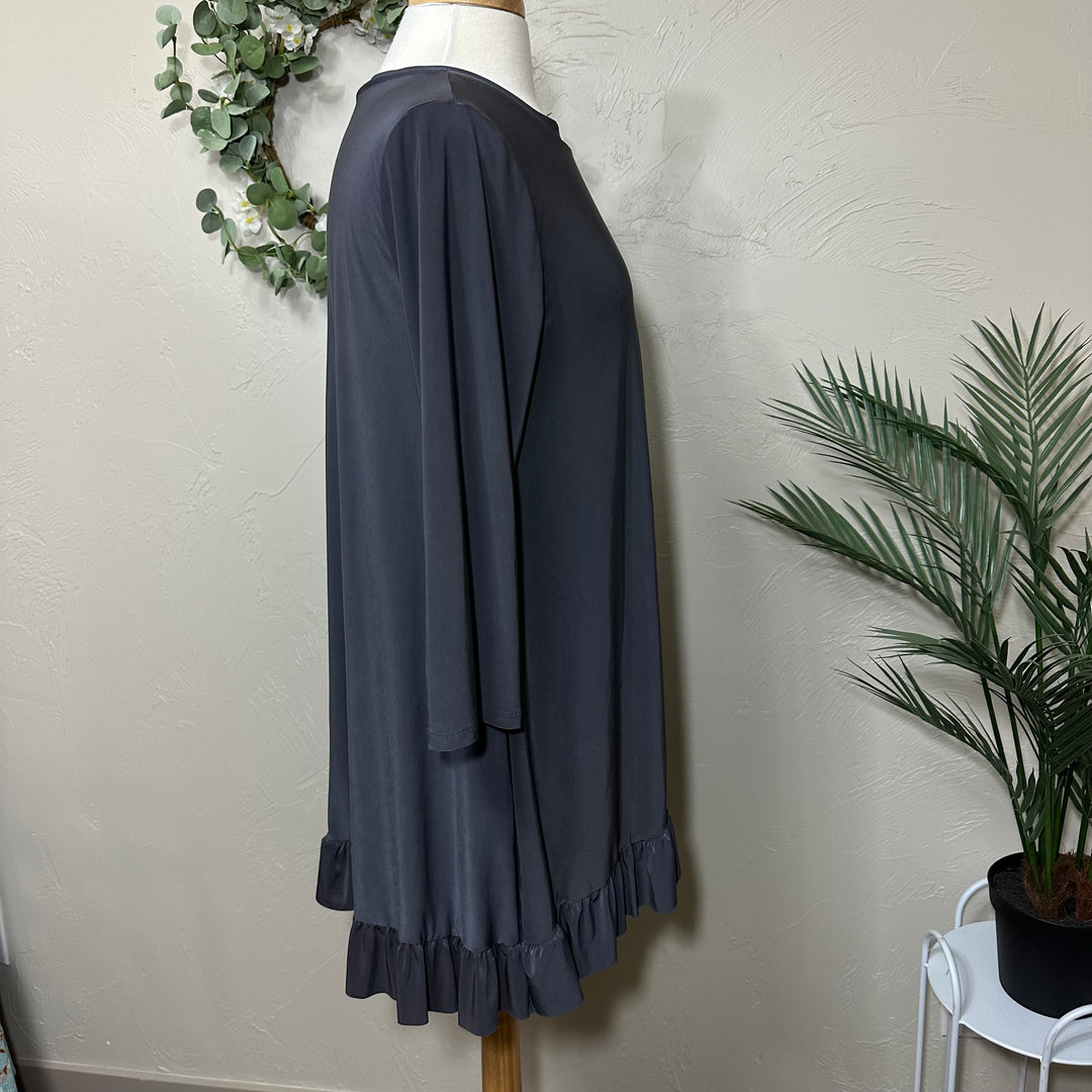 Liza Lou's Dressy Gray  Must Have Modest Tunic Top