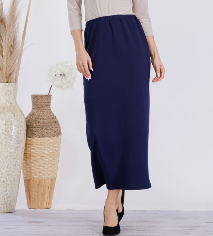 Liza Lou's Long Navy Blue Liverpool Skirt