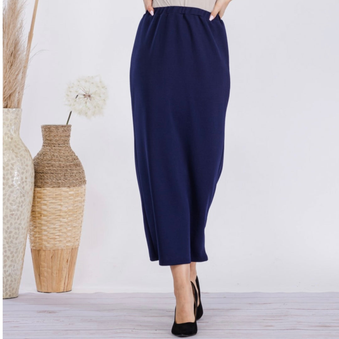 Liza Lou's Long Navy Blue Liverpool Skirt