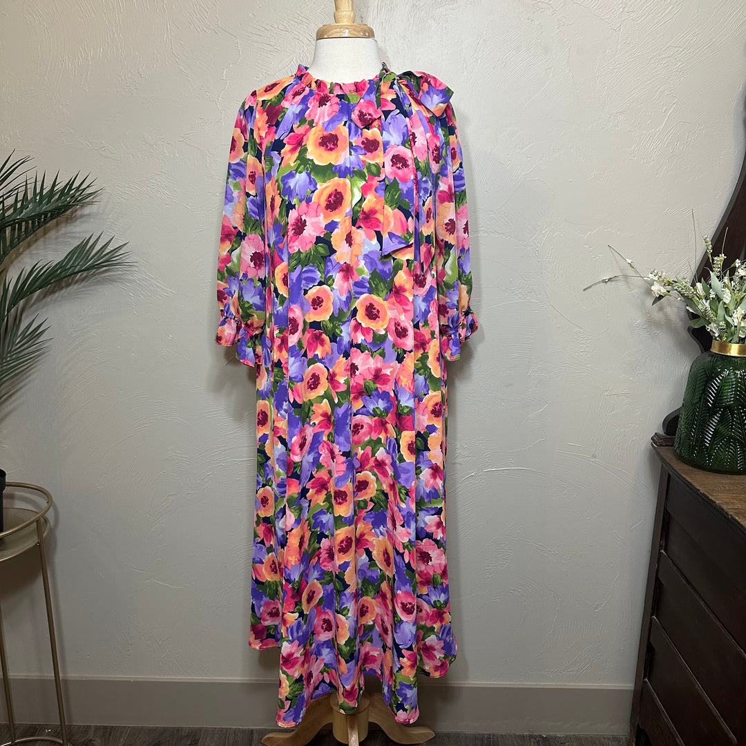 Floral Pink Purple Dress