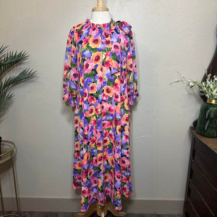 Floral Pink Purple Dress
