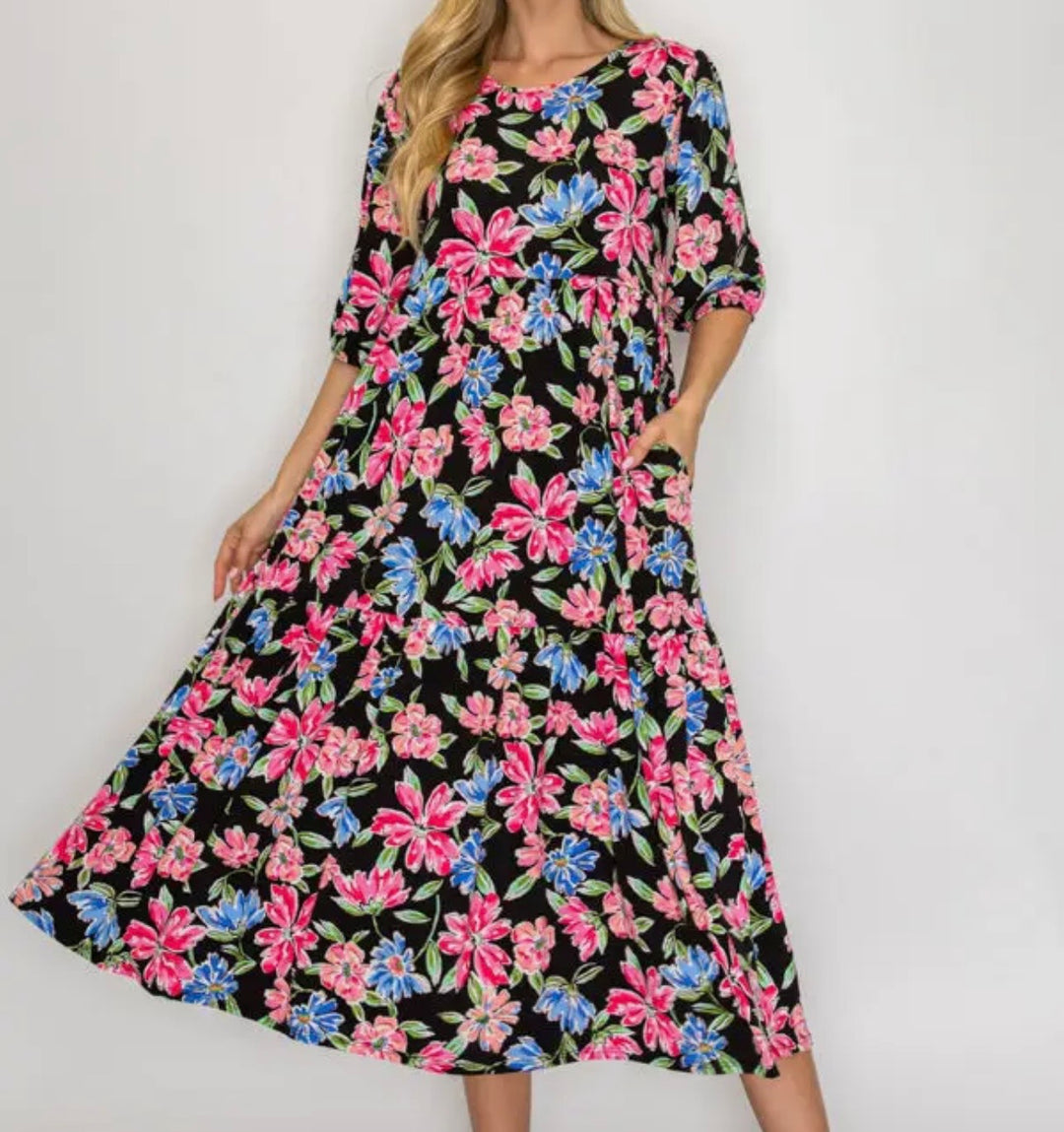 Liza’s Lovely Pink Blue Floral Dress