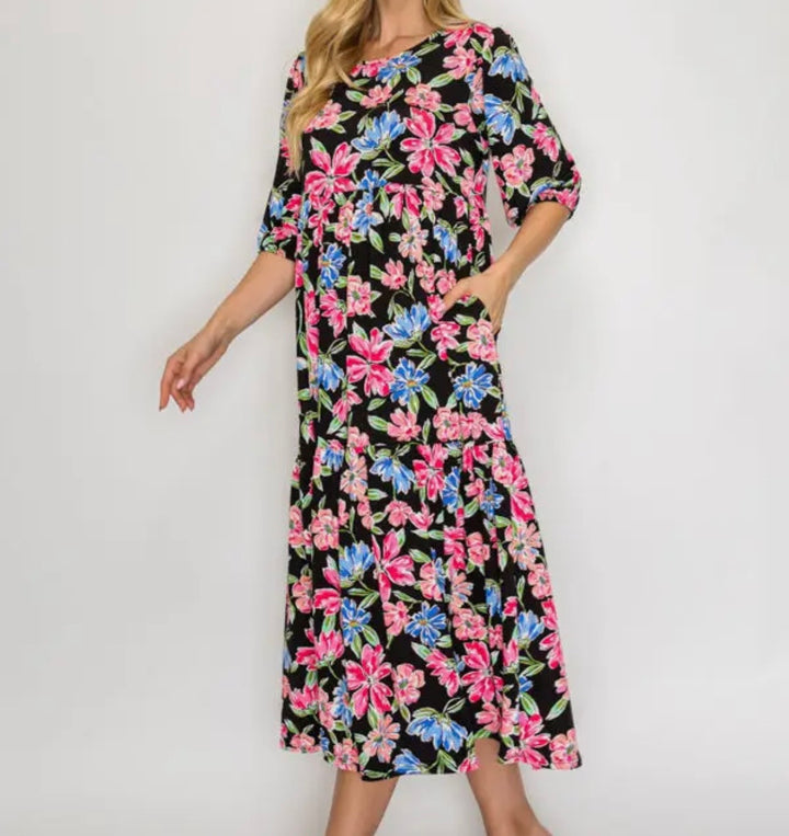 Liza’s Lovely Pink Blue Floral Dress