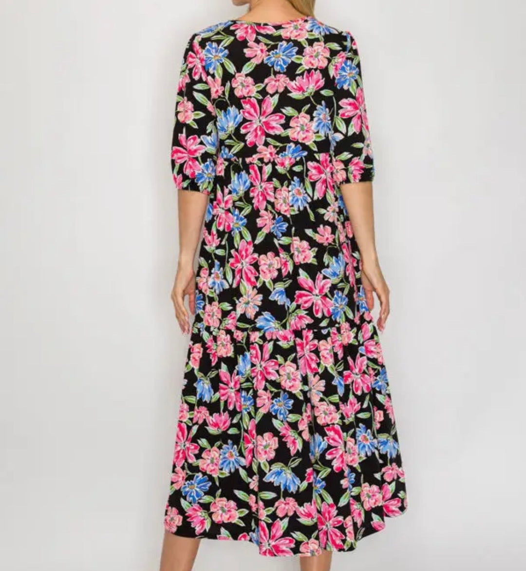 Liza’s Lovely Pink Blue Floral Dress