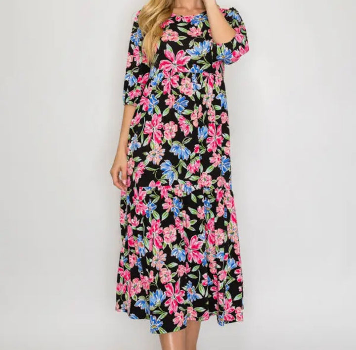 Liza’s Lovely Pink Blue Floral Dress