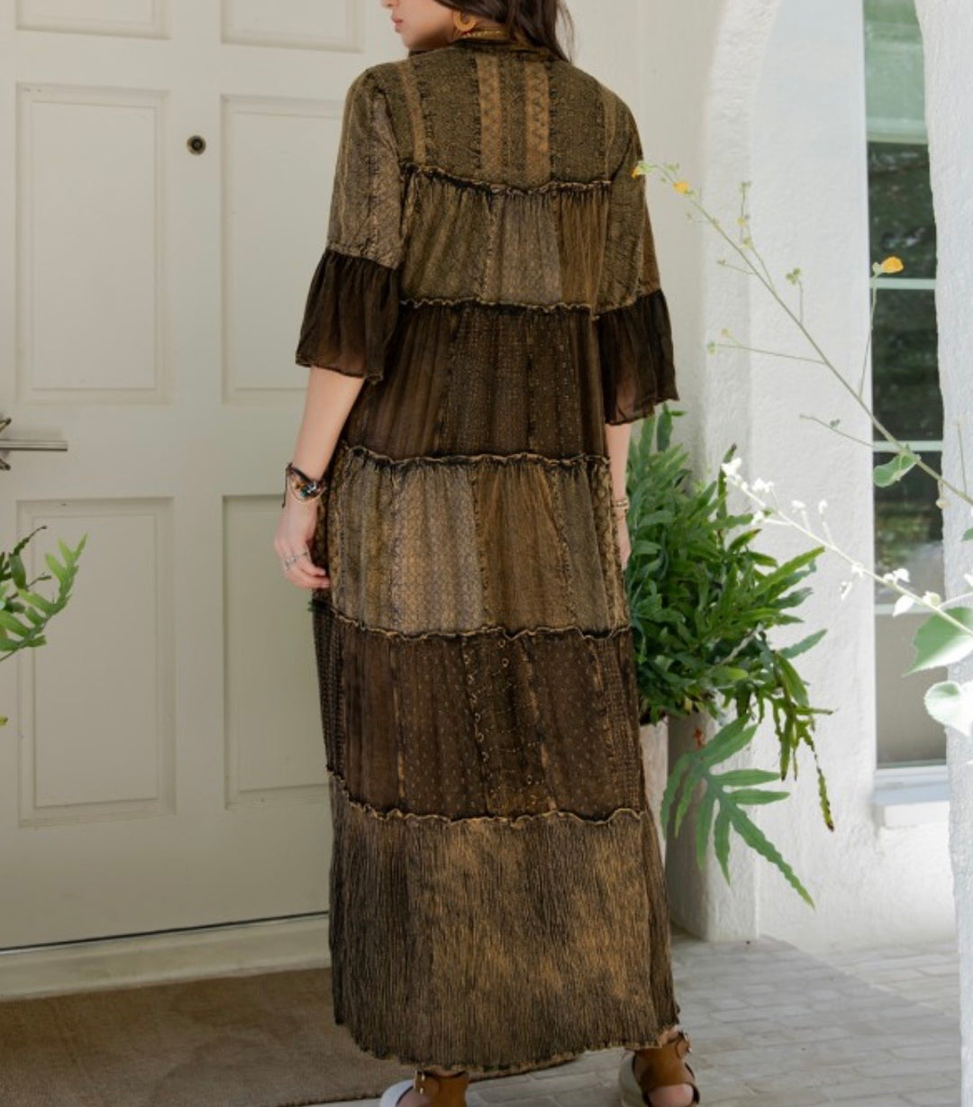 Liza Lou's Beautiful Dark Olive Boho Dress