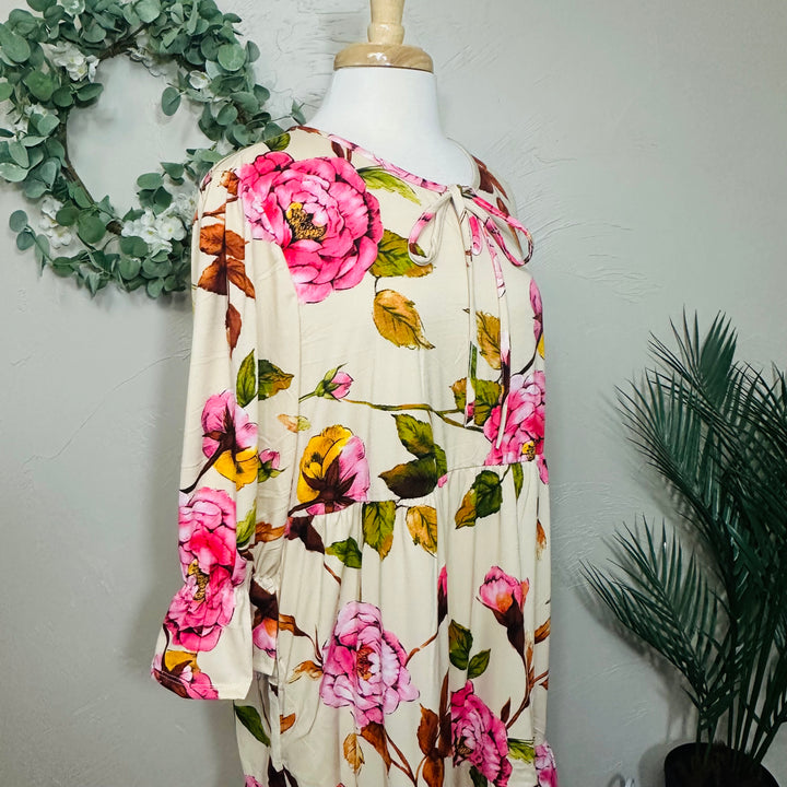 Liza Lou's Camilla Floral Print Flowy Long Modest Dress