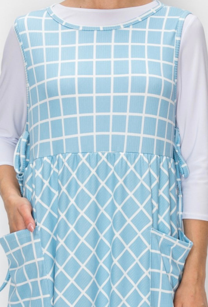 Liza Lou's Modest Long Sky Blue Jumper Dress
