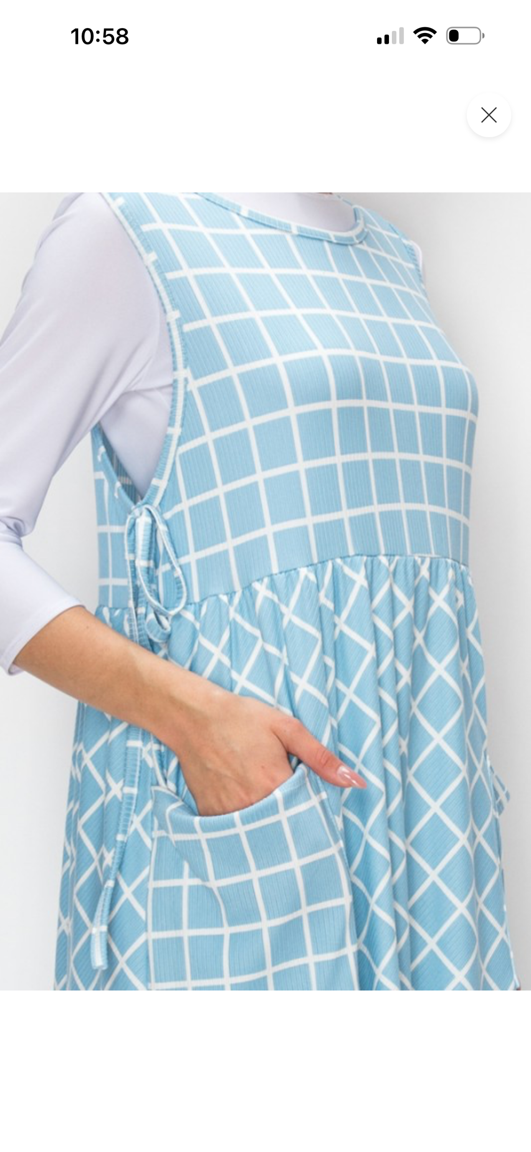 Liza Lou's Modest Long Sky Blue Jumper Dress