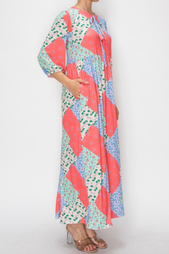 Liza Lou’s Polly Patchwork Spring Summer Long Modest Dress
