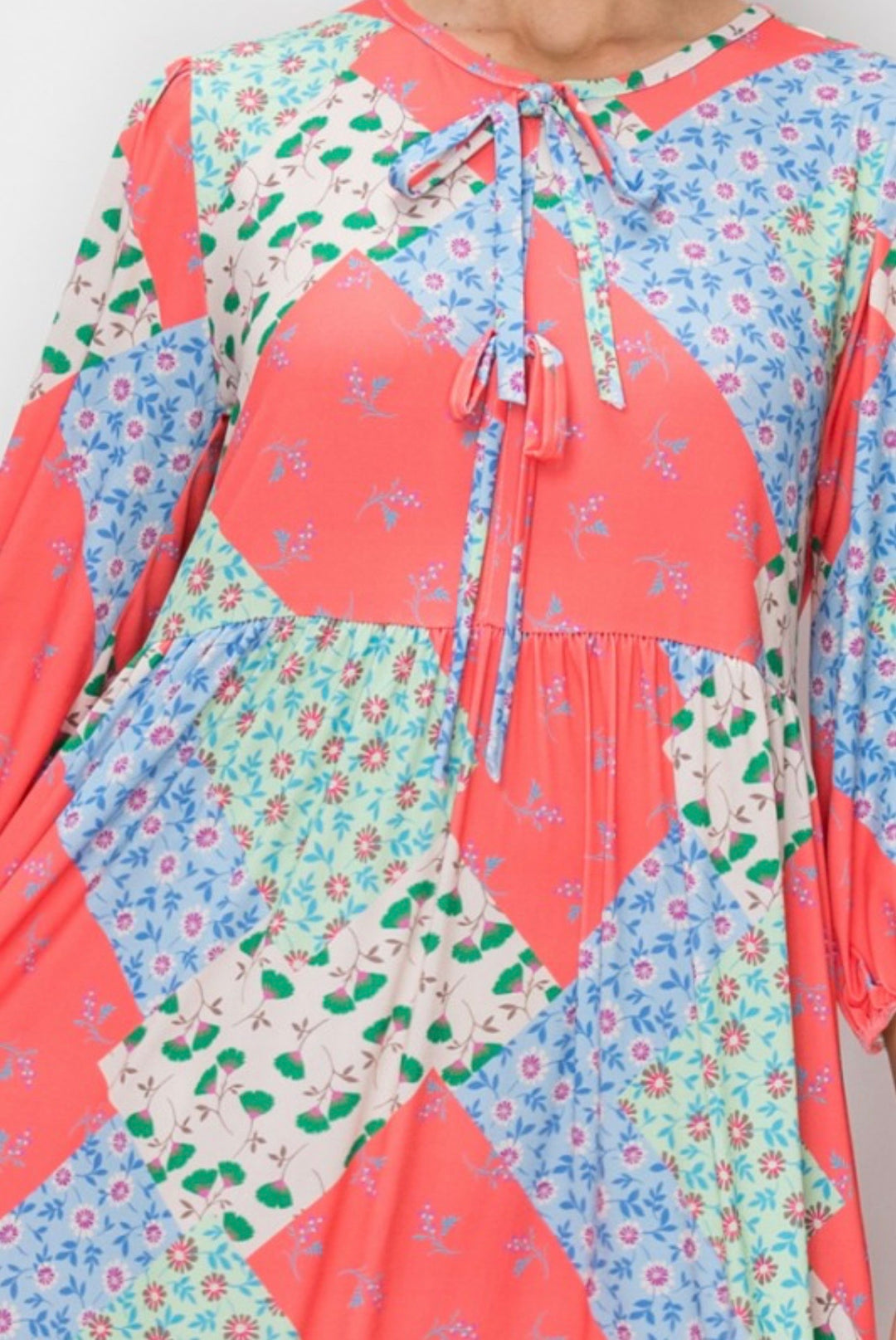 Liza Lou’s Polly Patchwork Spring Summer Long Modest Dress