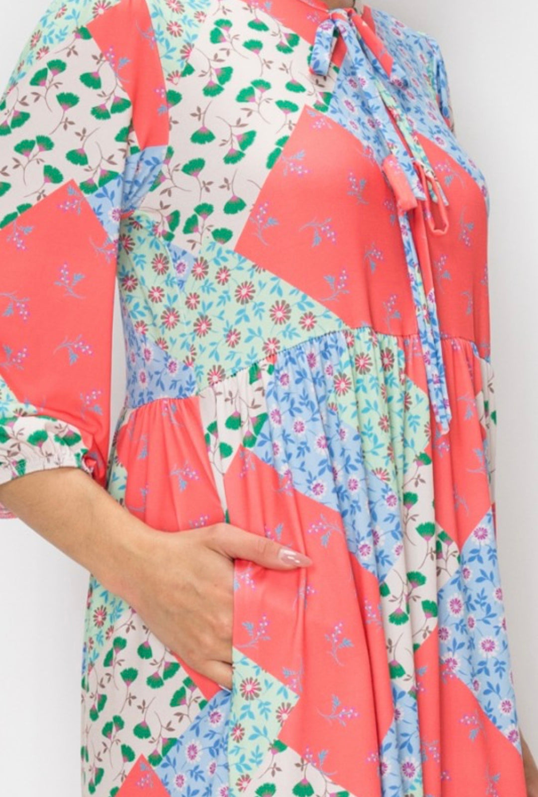 Liza Lou’s Polly Patchwork Spring Summer Long Modest Dress
