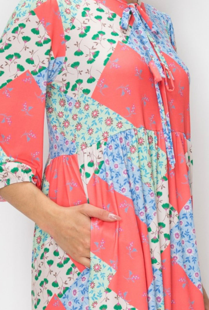 Liza Lou’s Polly Patchwork Spring Summer Long Modest Dress