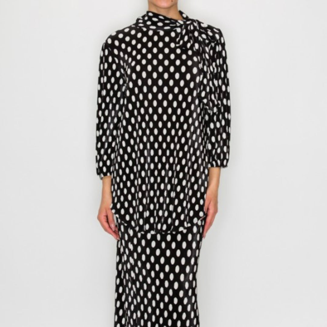 Liza Lou’s Bodre Black White Polka Dot Modest Skirt