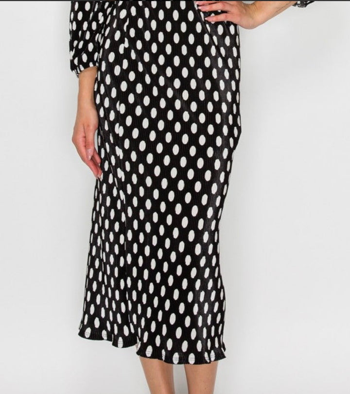 Liza Lou’s Black White Polka Dot Top With Tie