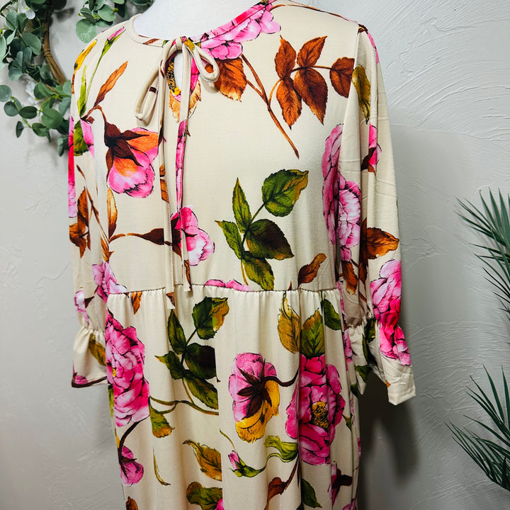 Liza Lou's Camilla Floral Print Flowy Long Modest Dress