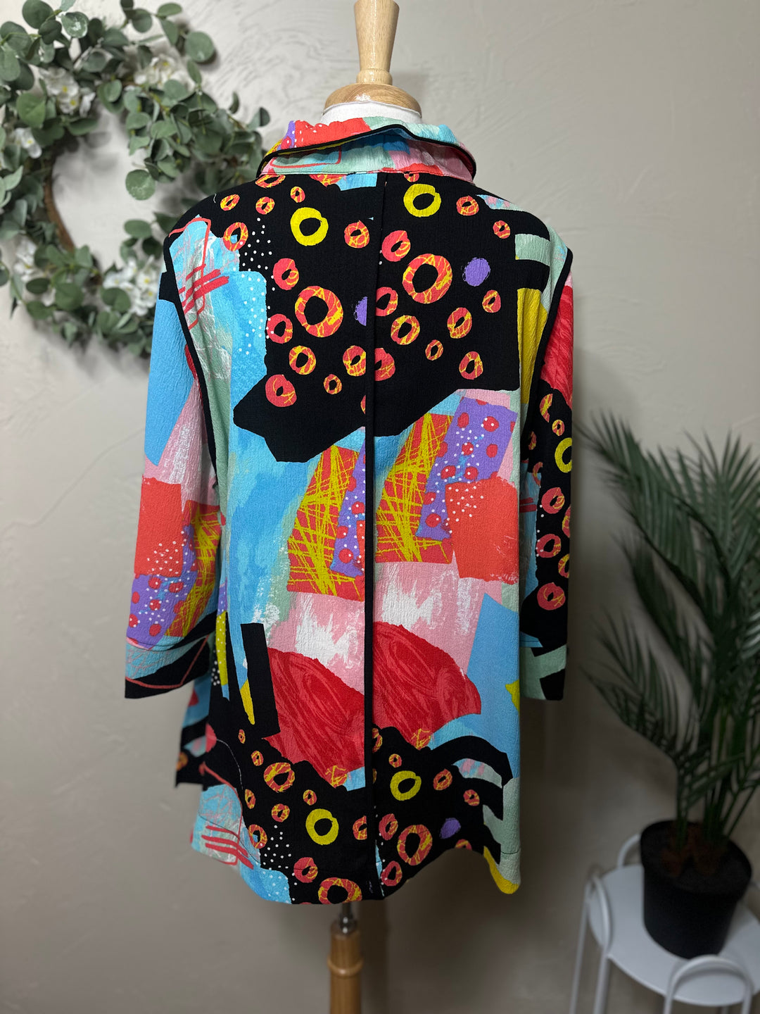 Moonlight Colorful Abstract Print Blouse Jacket