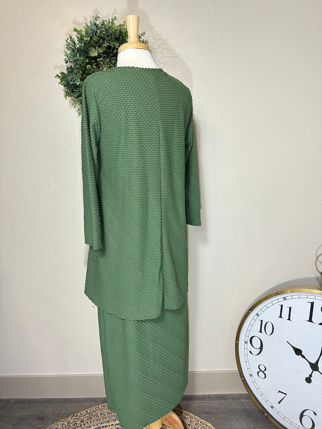 Liza Lou's Swiss Dot Green Tunic Top