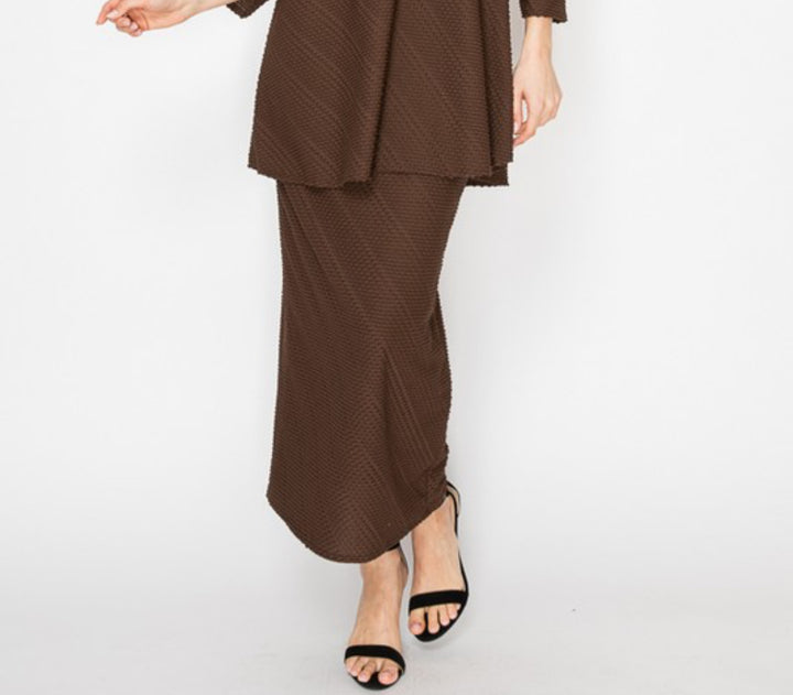 Liza Lou's Swiss Dot Brown Long Lined Skirt