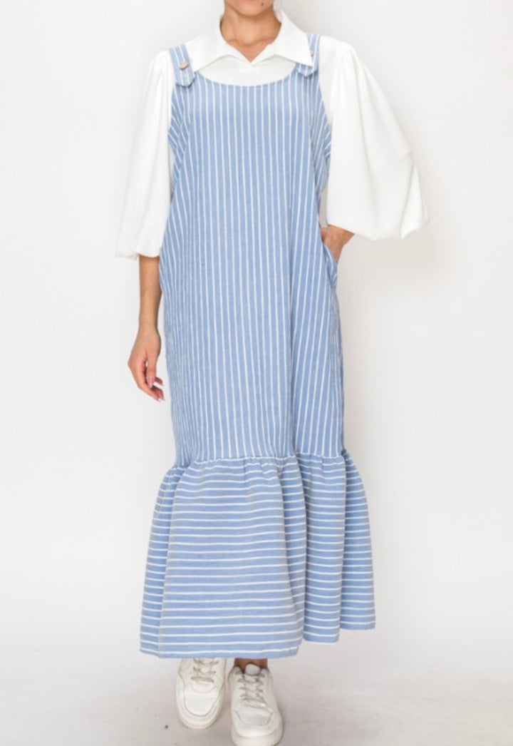 Liza Lou’s Blue Striped Jumper Dress