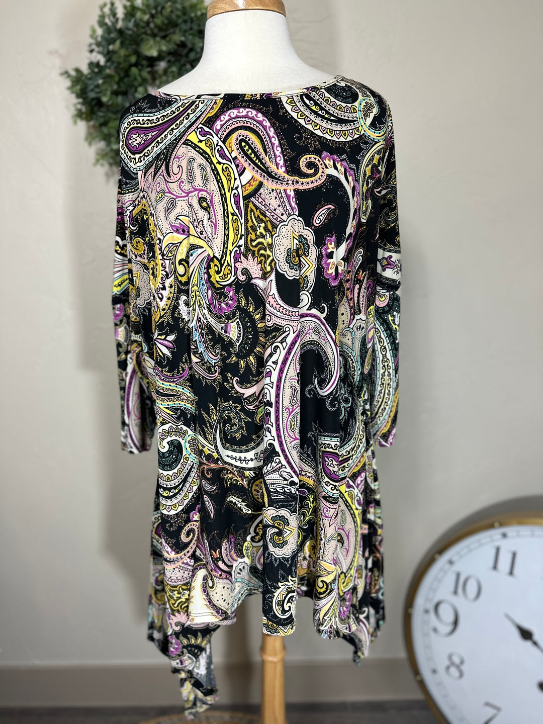 Liza Lou’s Paisley Side Drape Top 3X 4X 5X