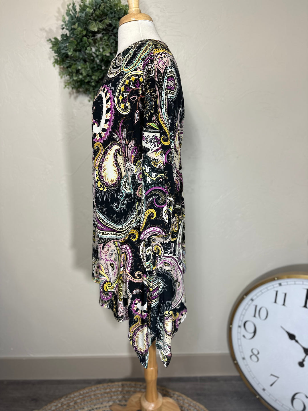 Liza Lou’s Paisley Side Drape Top 3X 4X 5X