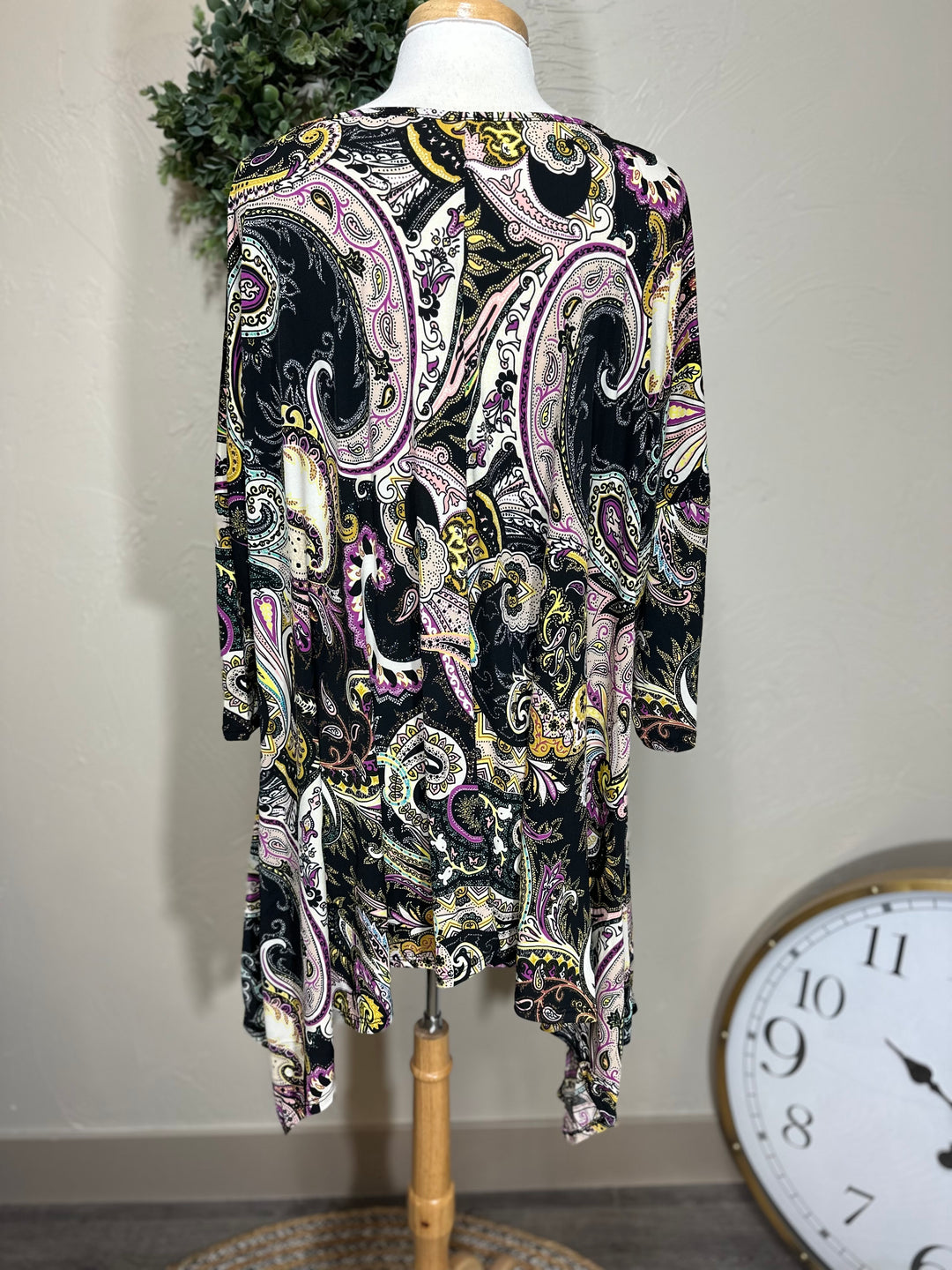 Liza Lou’s Paisley Side Drape Top 3X 4X 5X