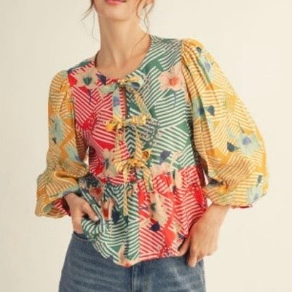 Liza Lou’s Savannah Boho Colorful Spring Summer Modest Tunic Top