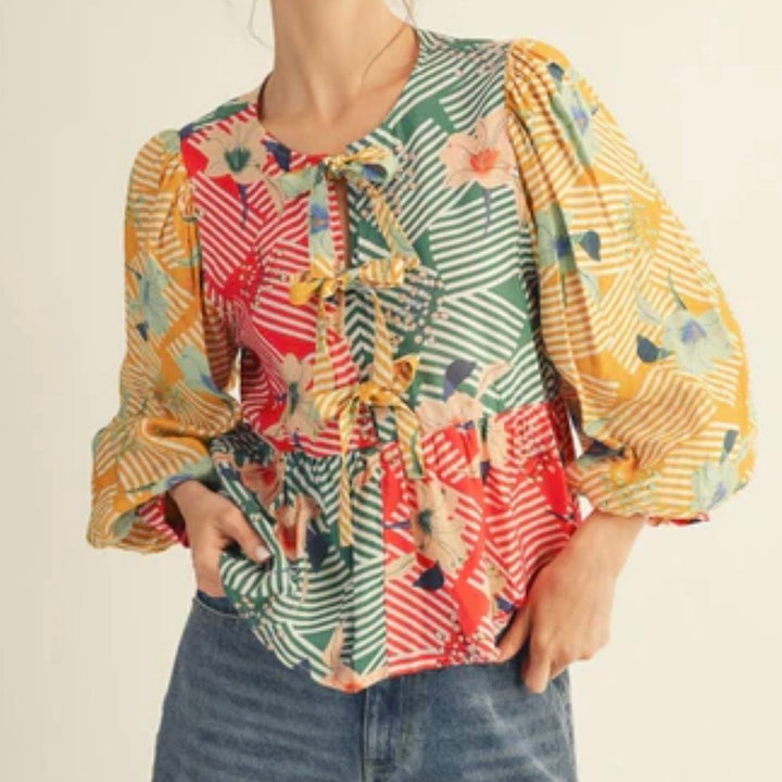 Liza Lou’s Savannah Boho Colorful Spring Summer Modest Tunic Top