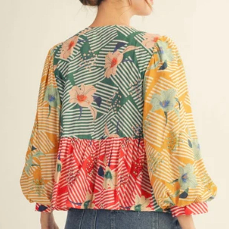 Liza Lou’s Savannah Boho Colorful Spring Summer Modest Tunic Top