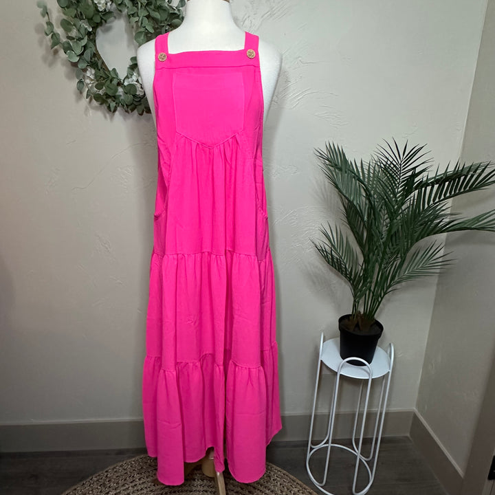 Malibu Electric Pink Jumper Modest Dress