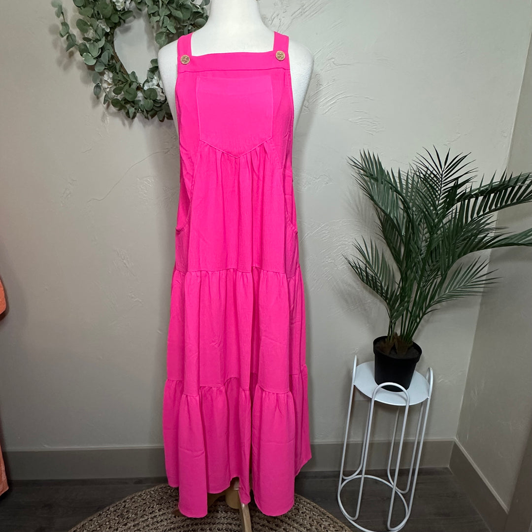 Malibu Electric Pink Jumper Modest Dress