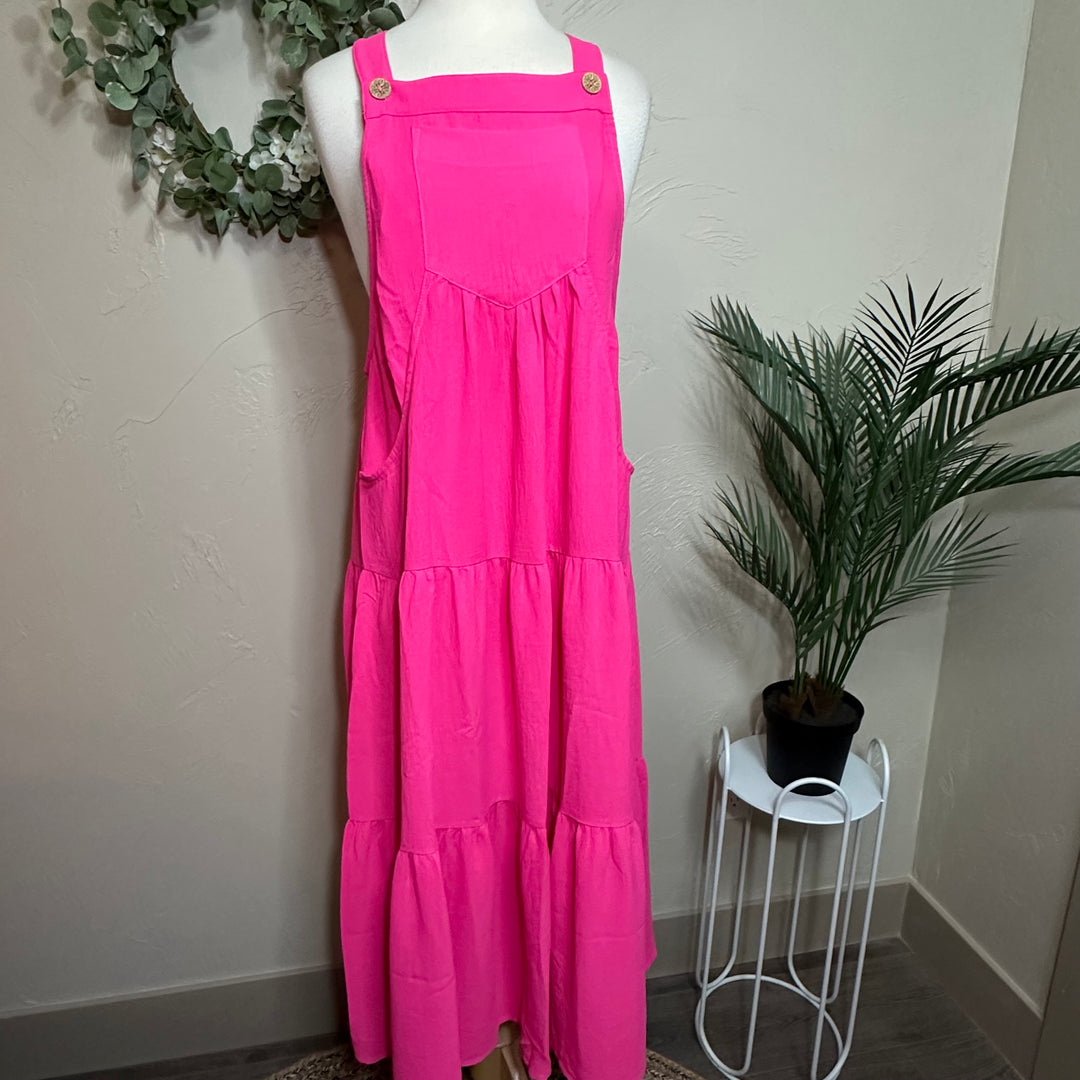 Malibu Electric Pink Jumper Modest Dress