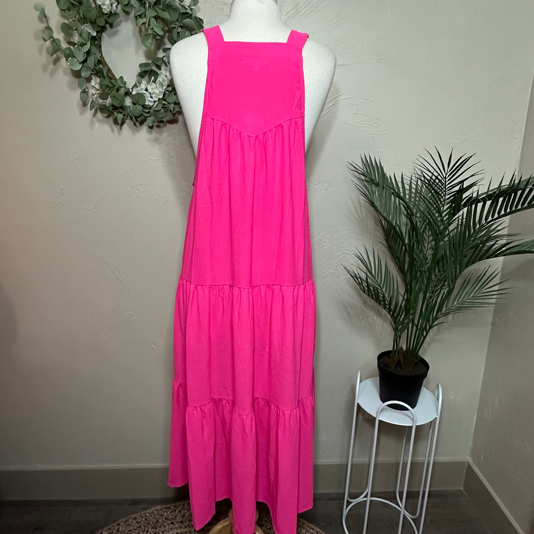 Malibu Electric Pink Jumper Modest Dress
