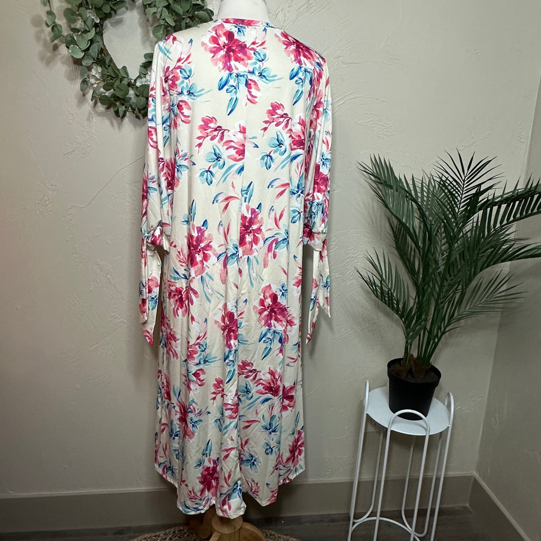 Liza Lou's Floral Dress with Cute Ties On Sleeves Modest Dress – Liza Lou's