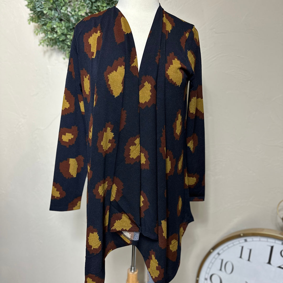 Liza Lou's Navy Blue Drape Cardigan Sweater