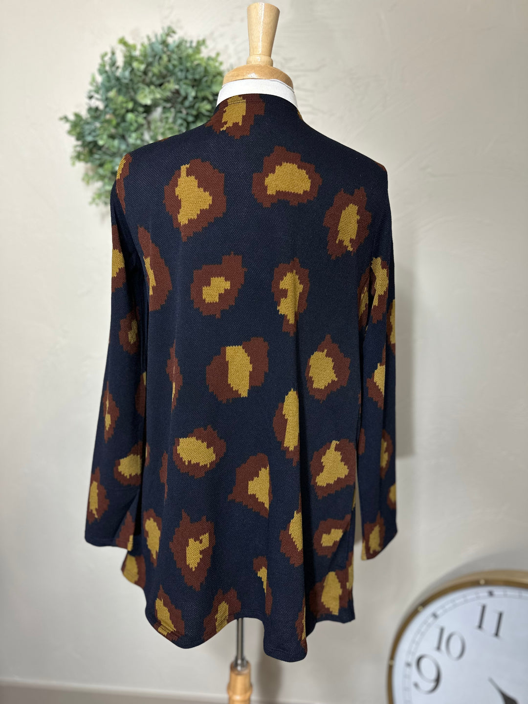 Liza Lou's Navy Blue Drape Cardigan Sweater