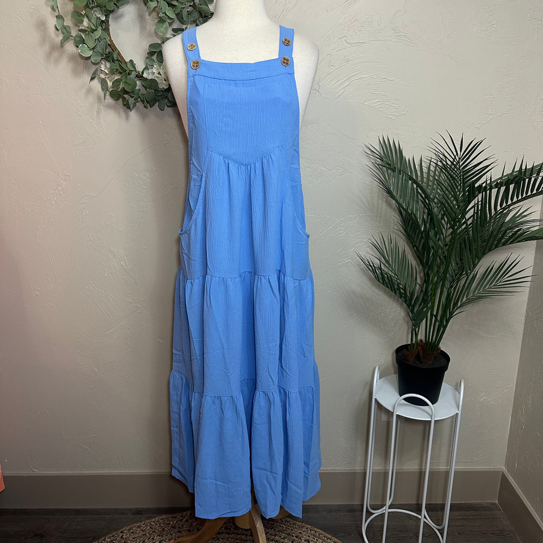 Malibu Blue Jumper Overall Modest Dress