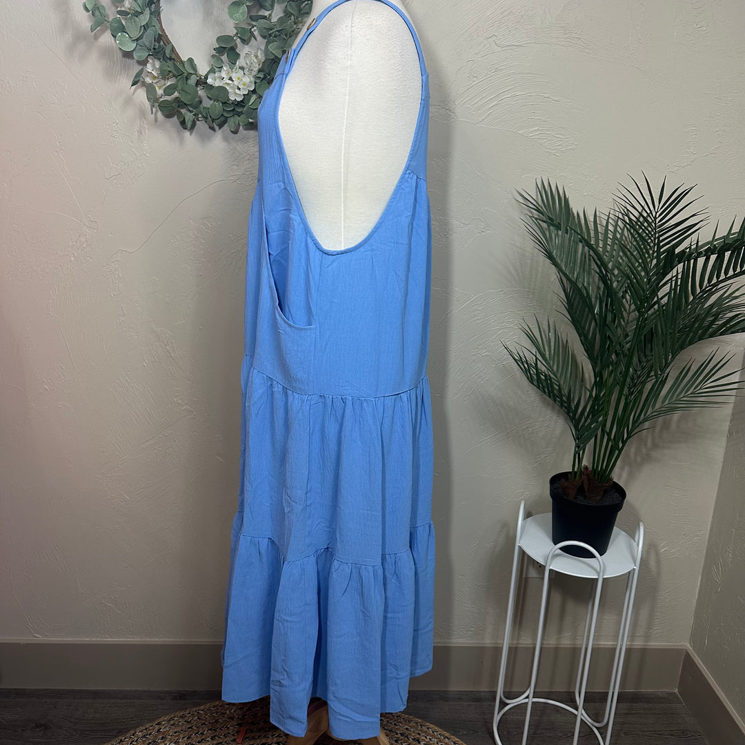 Malibu Blue Jumper Overall Modest Dress