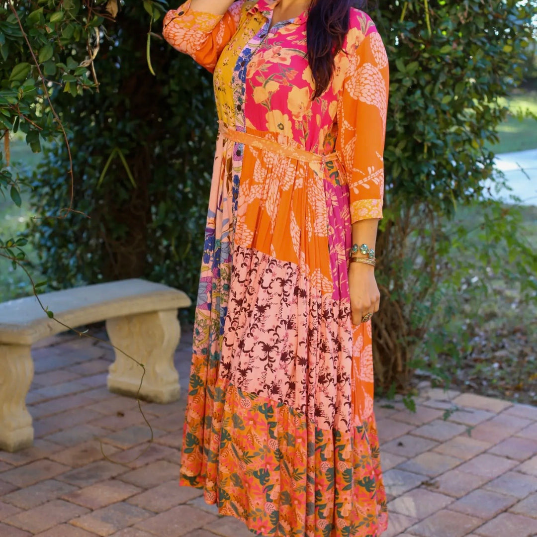 Liza Lou's Boho Colorful Patchwork Dress
