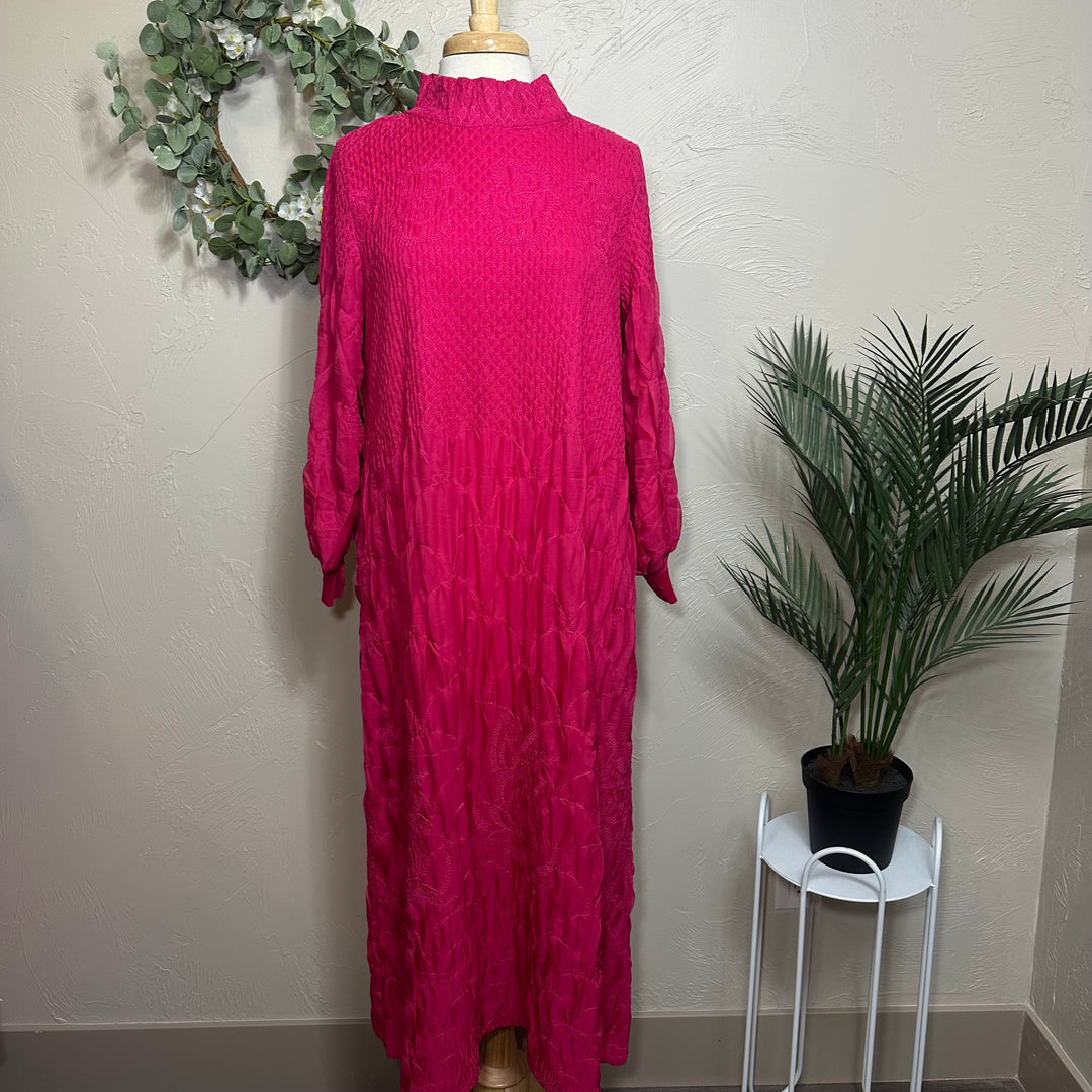 Liza Lou's Fancy Bright Magenta Modest Dress