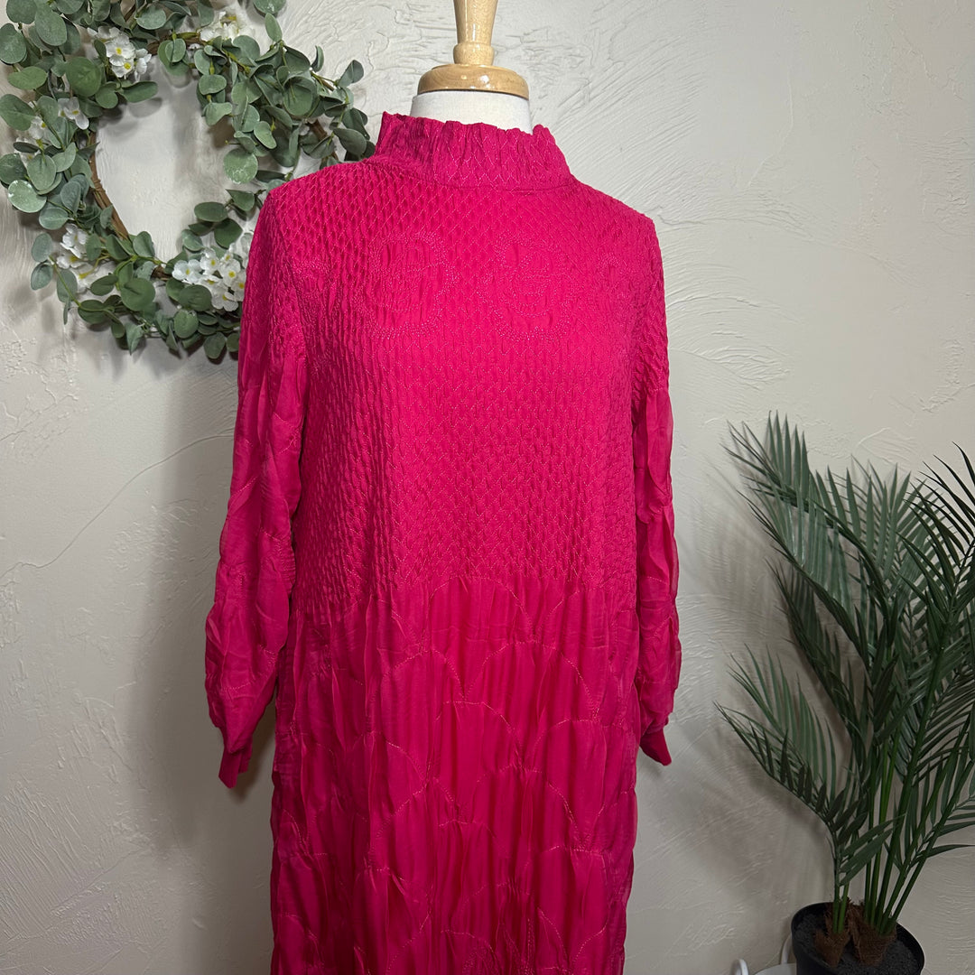 Liza Lou's Fancy Bright Magenta Modest Dress