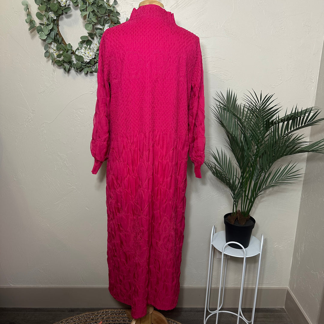 Liza Lou's Fancy Bright Magenta Modest Dress