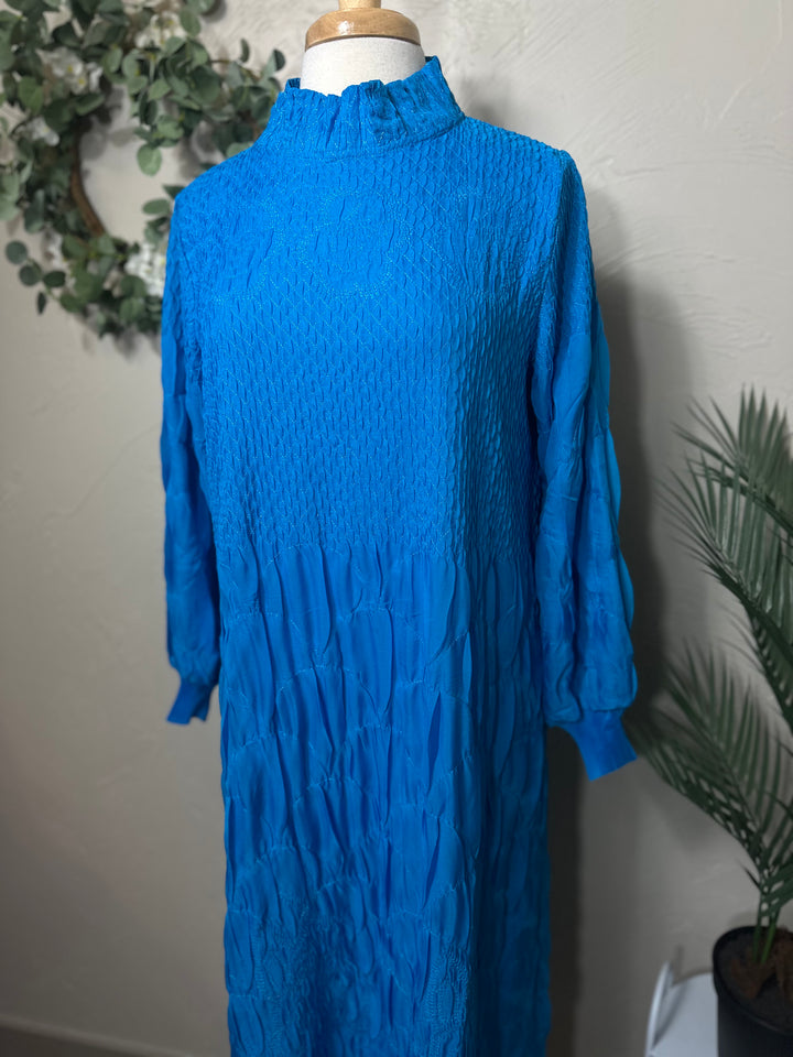 Liza Lou's Fancy Beautiful Turquoise Modest Dress