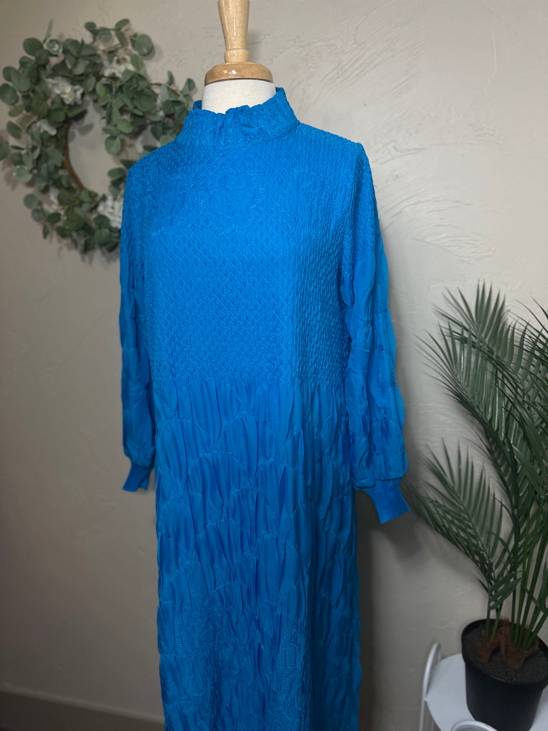 Liza Lou's Fancy Beautiful Turquoise Modest Dress