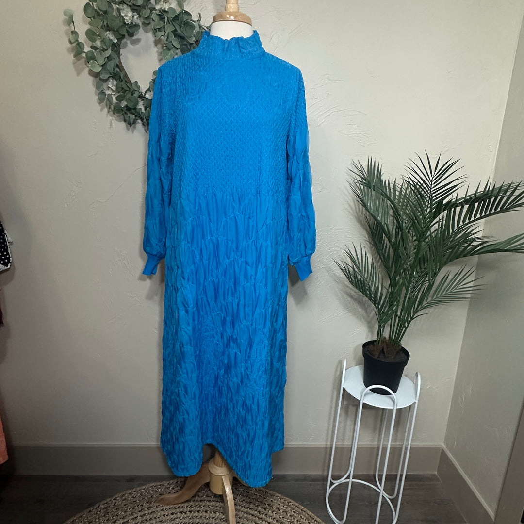 Liza Lou's Fancy Beautiful Turquoise Modest Dress