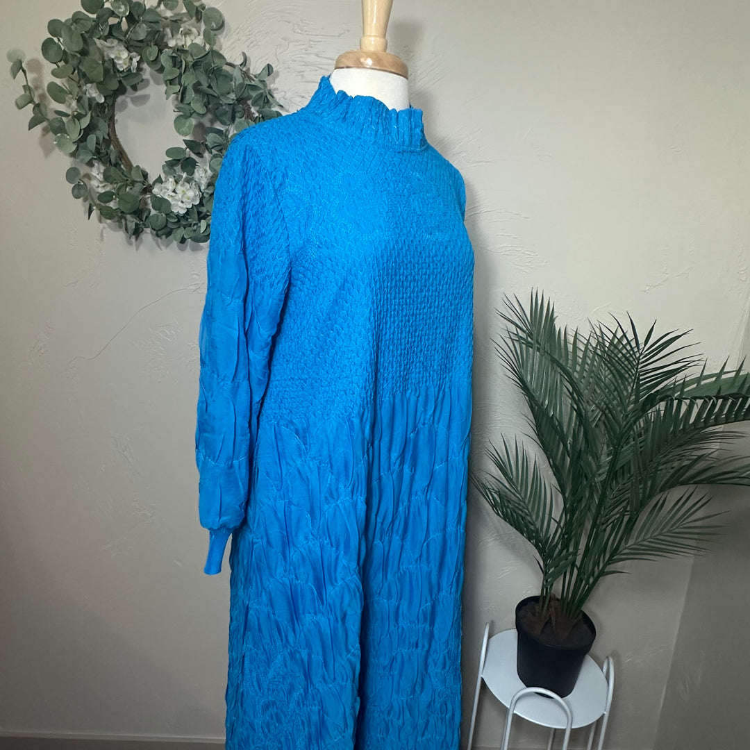 Liza Lou's Fancy Beautiful Turquoise Modest Dress